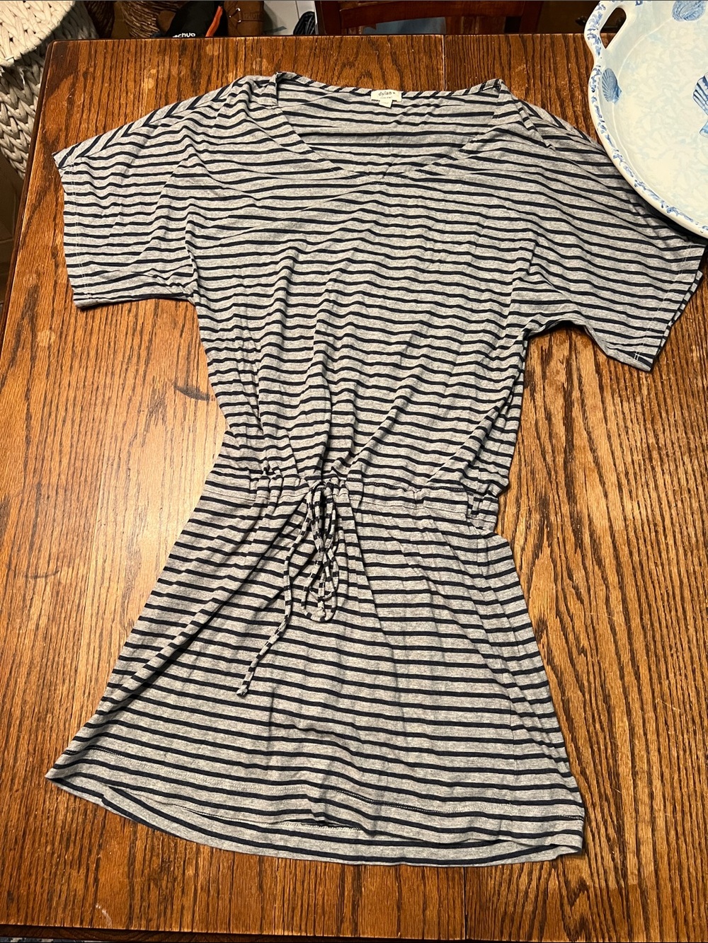 dylan Gray and Navy Striped Drawstring Mini Dress